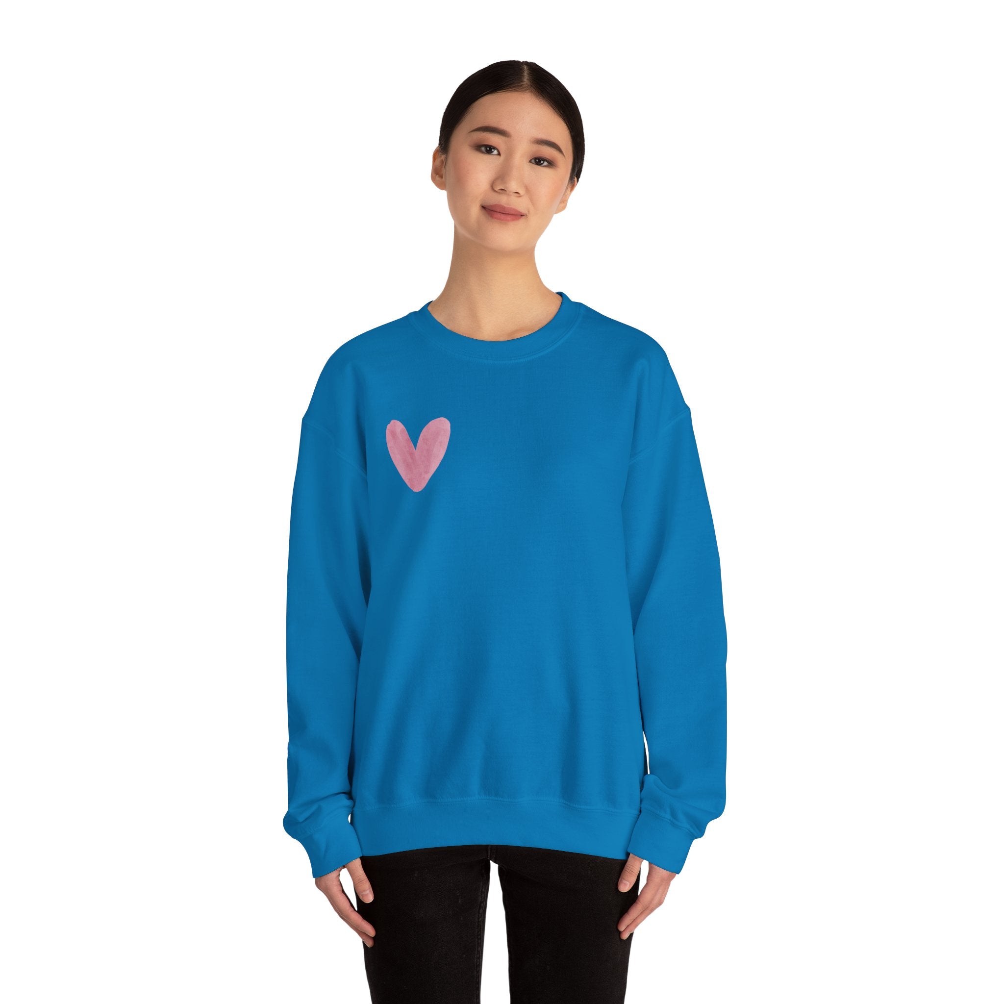 Pink Watercolor Heart Crewneck Sweatshirt