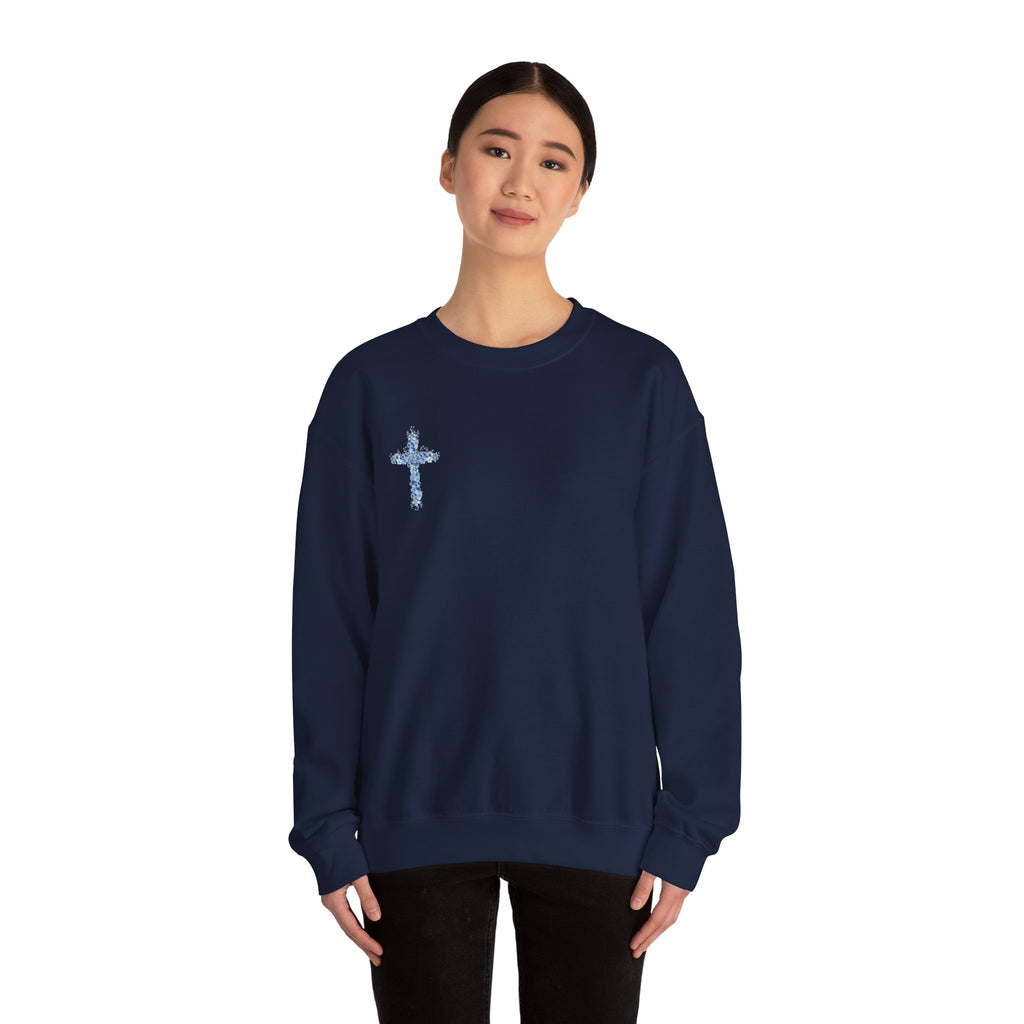 Blue Floral Cross Sweatshirt
