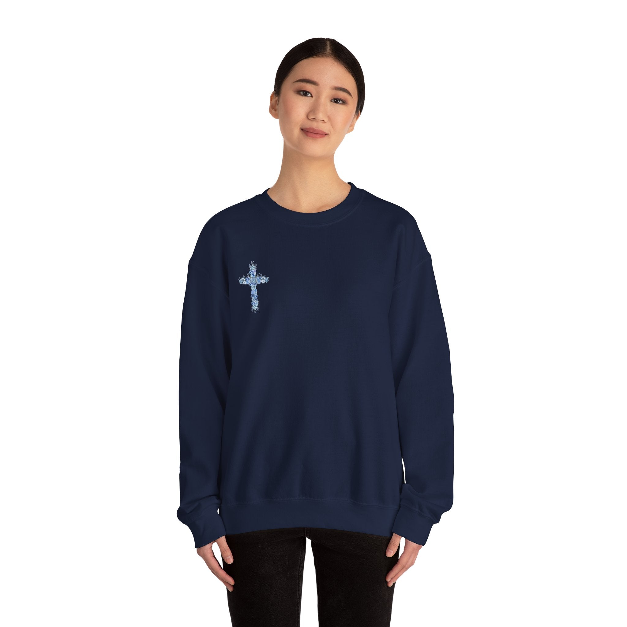 Blue Floral Cross Sweatshirt