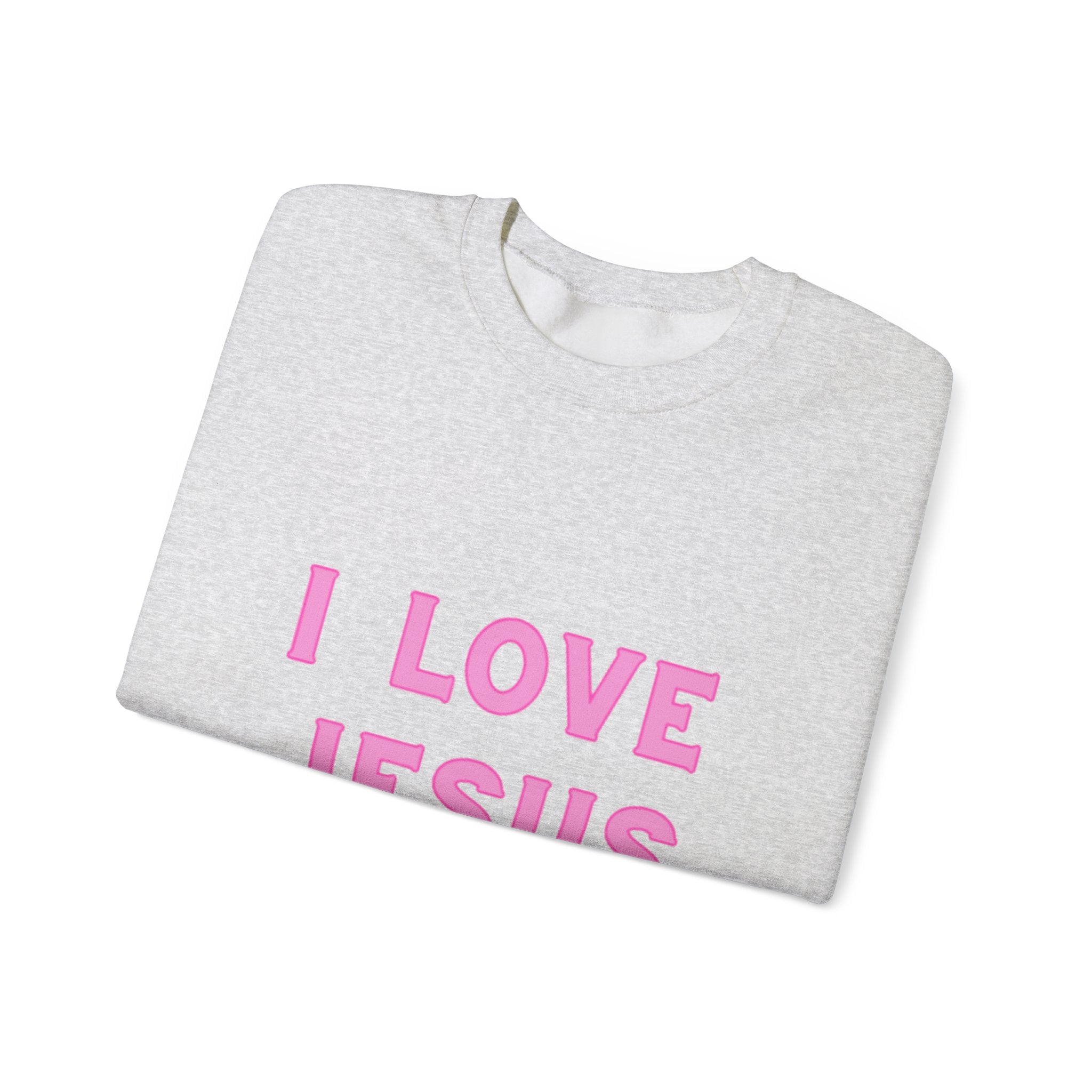 I Love Jesus Pink Crewneck Sweatshirt