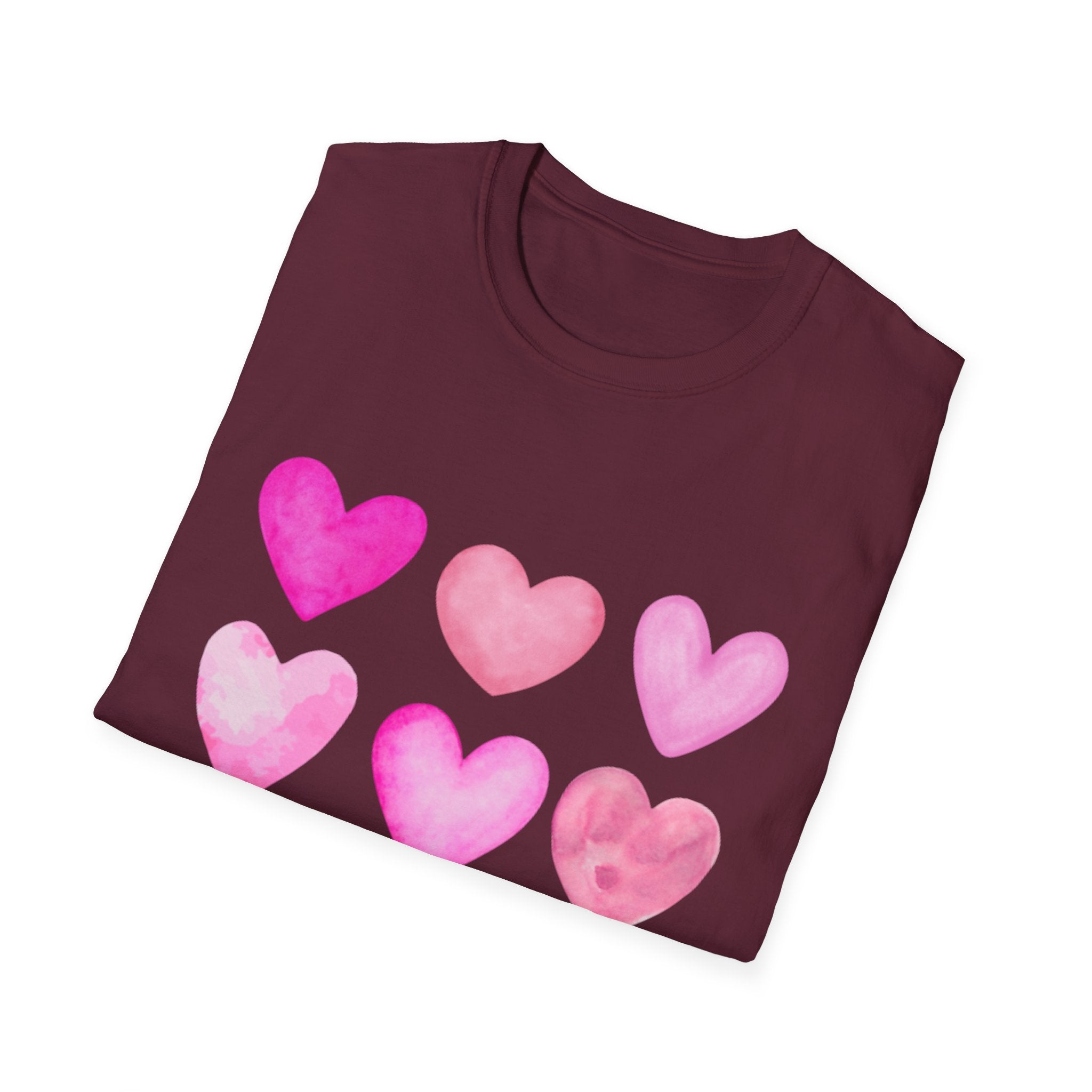 Pink Watercolor Hearts T-Shirt