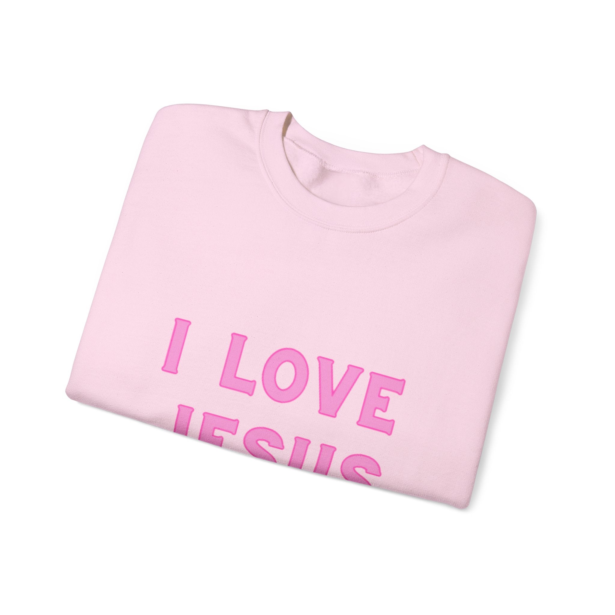I Love Jesus Pink Crewneck Sweatshirt