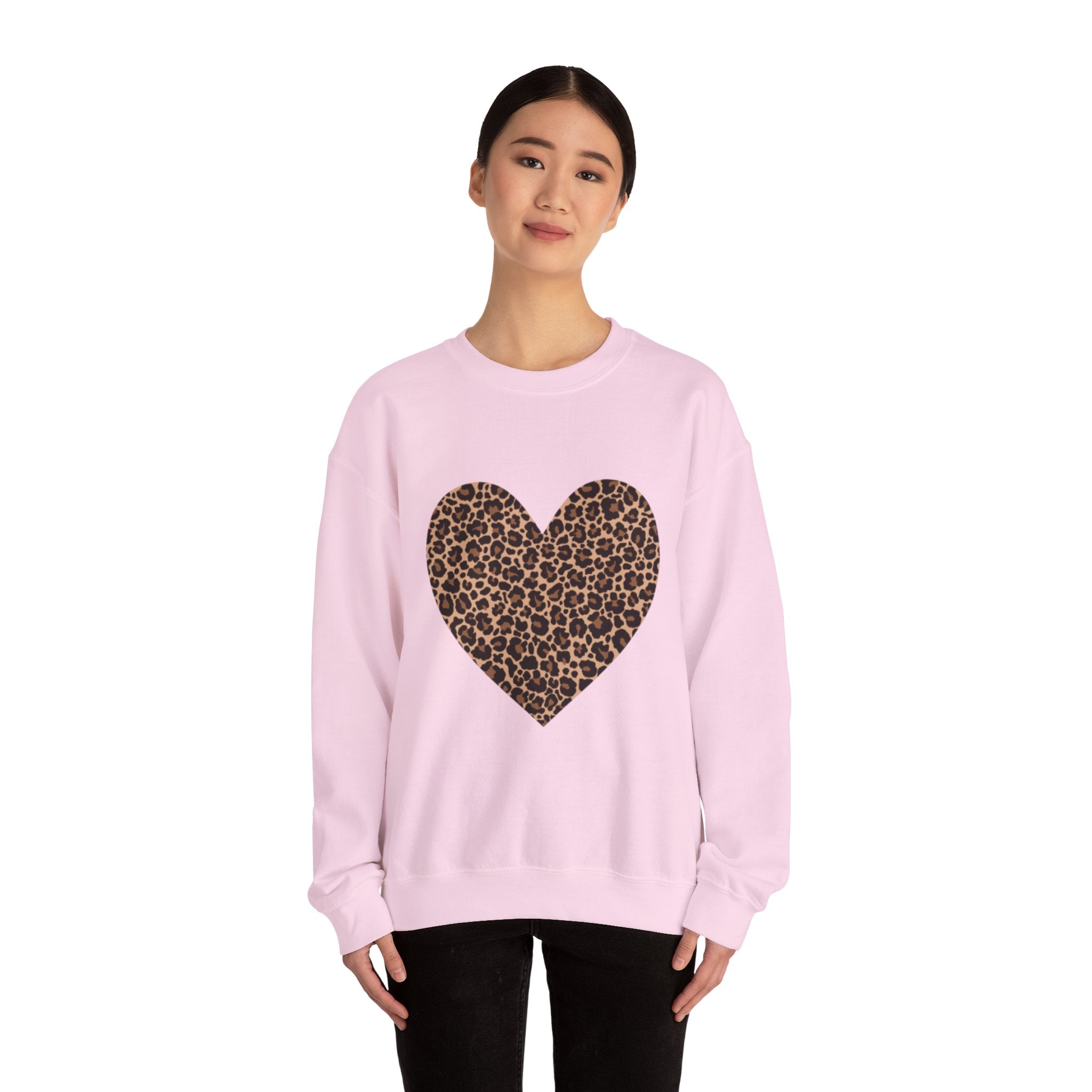 Leopard Heart Crewneck Sweatshirt