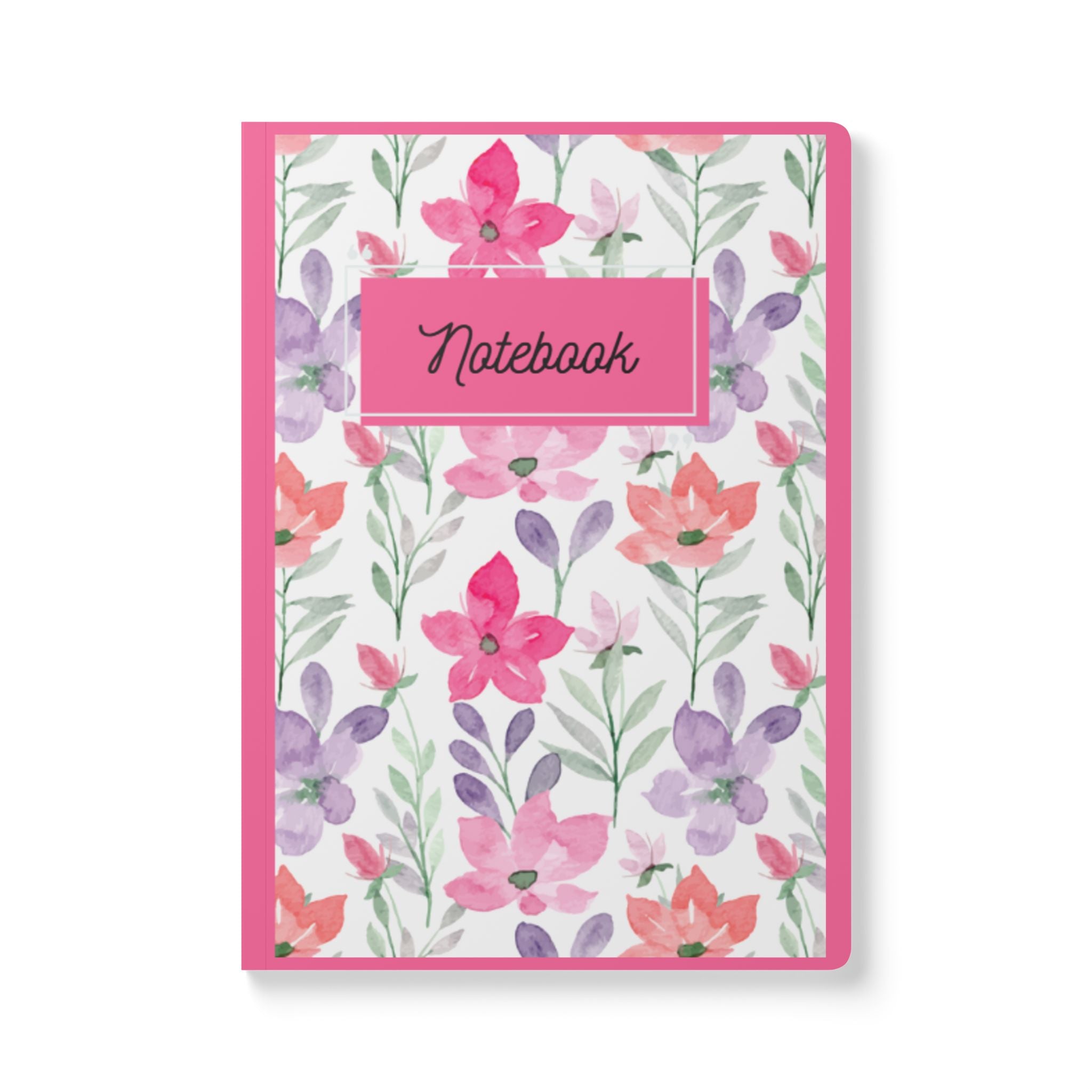 Floral Watercolor Notebook — Pink &amp; Lavender Softcover Journal