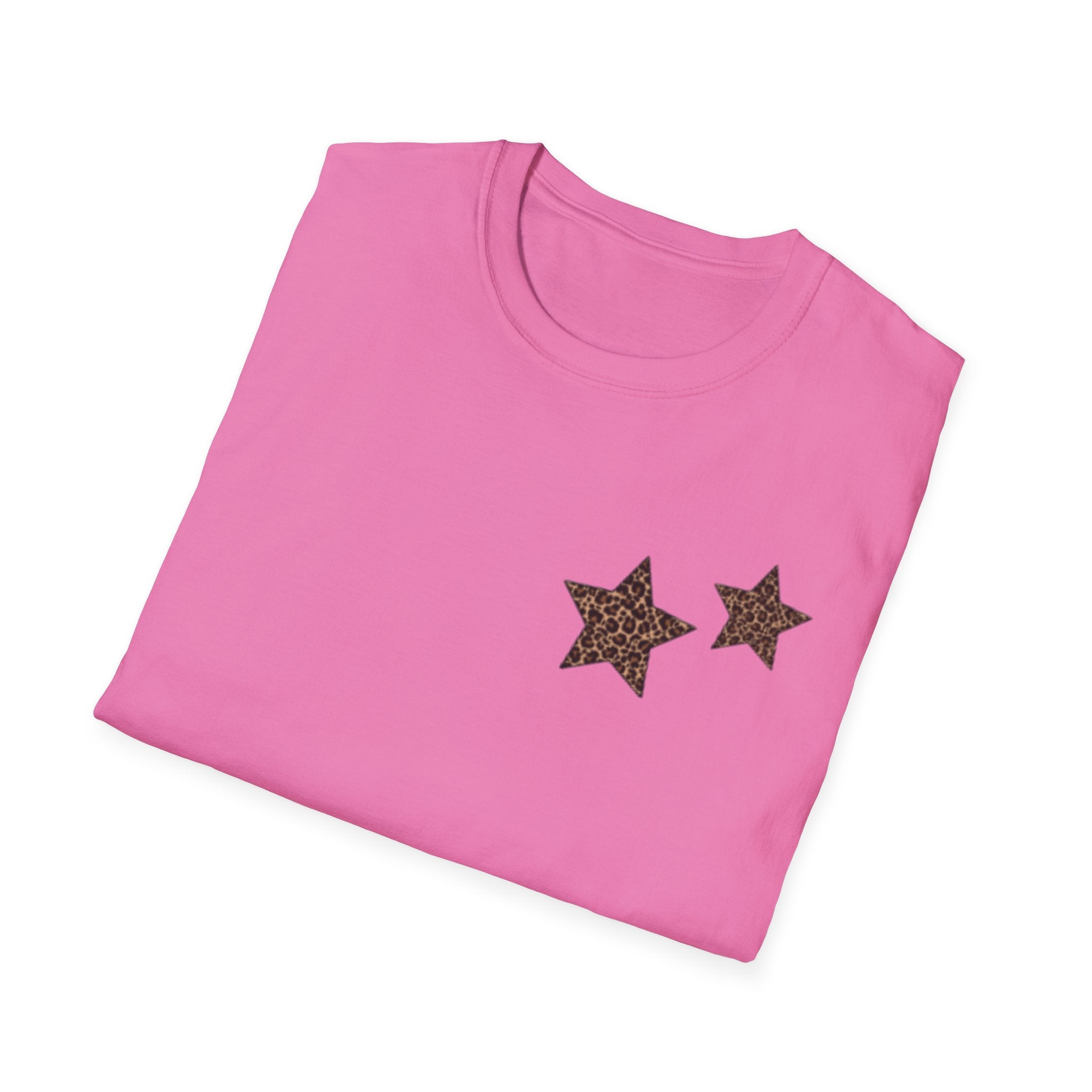 Leopard Star T‑Shirt — Animal Print Stars Graphic Tee