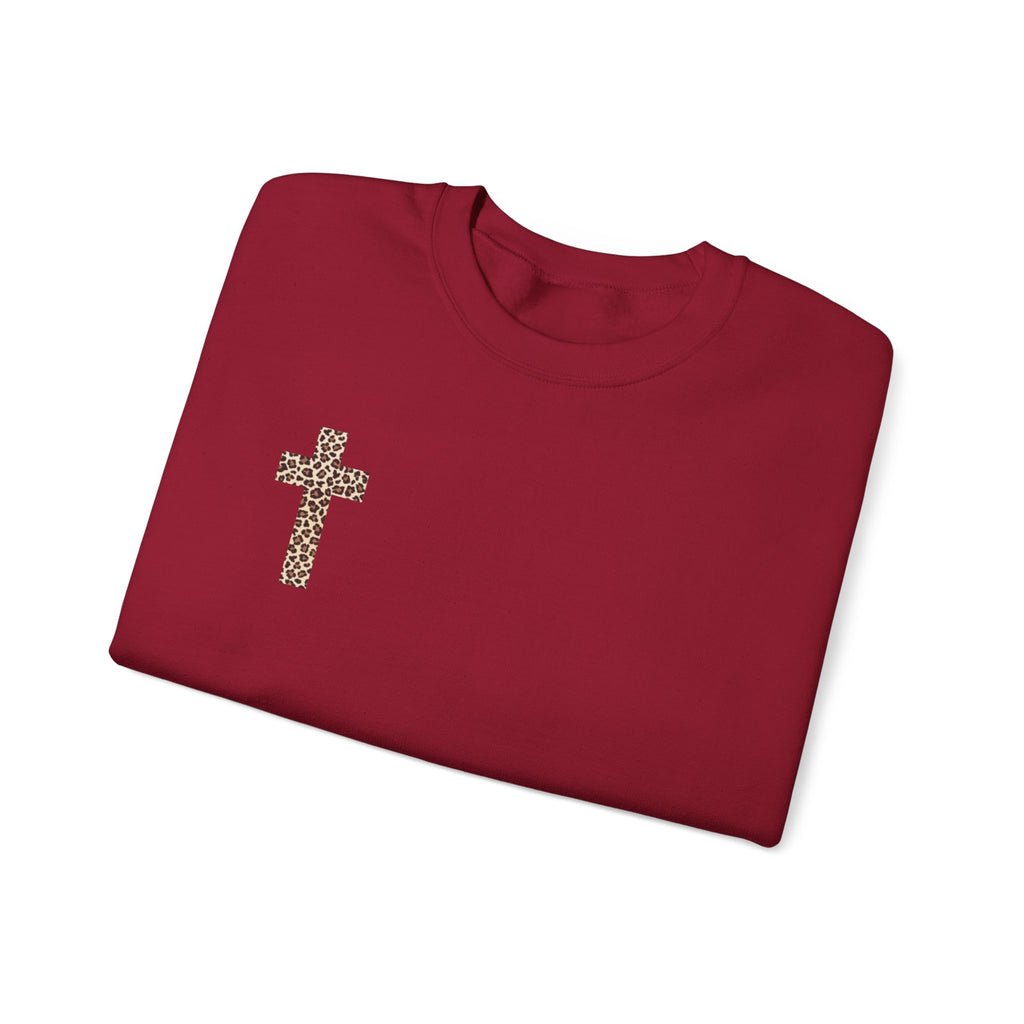 Leopard Cross Crewneck Sweatshirt
