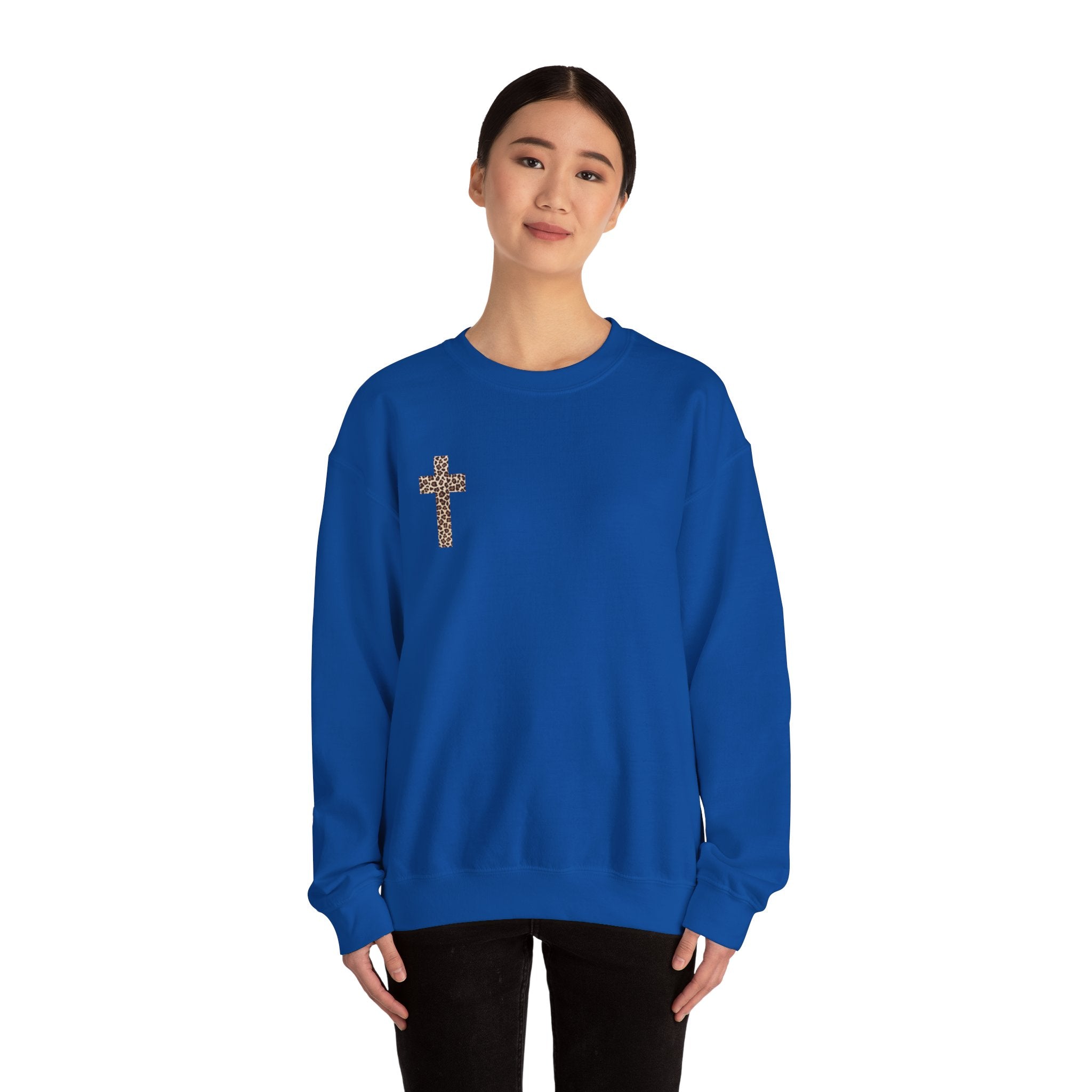 Leopard Cross Crewneck Sweatshirt