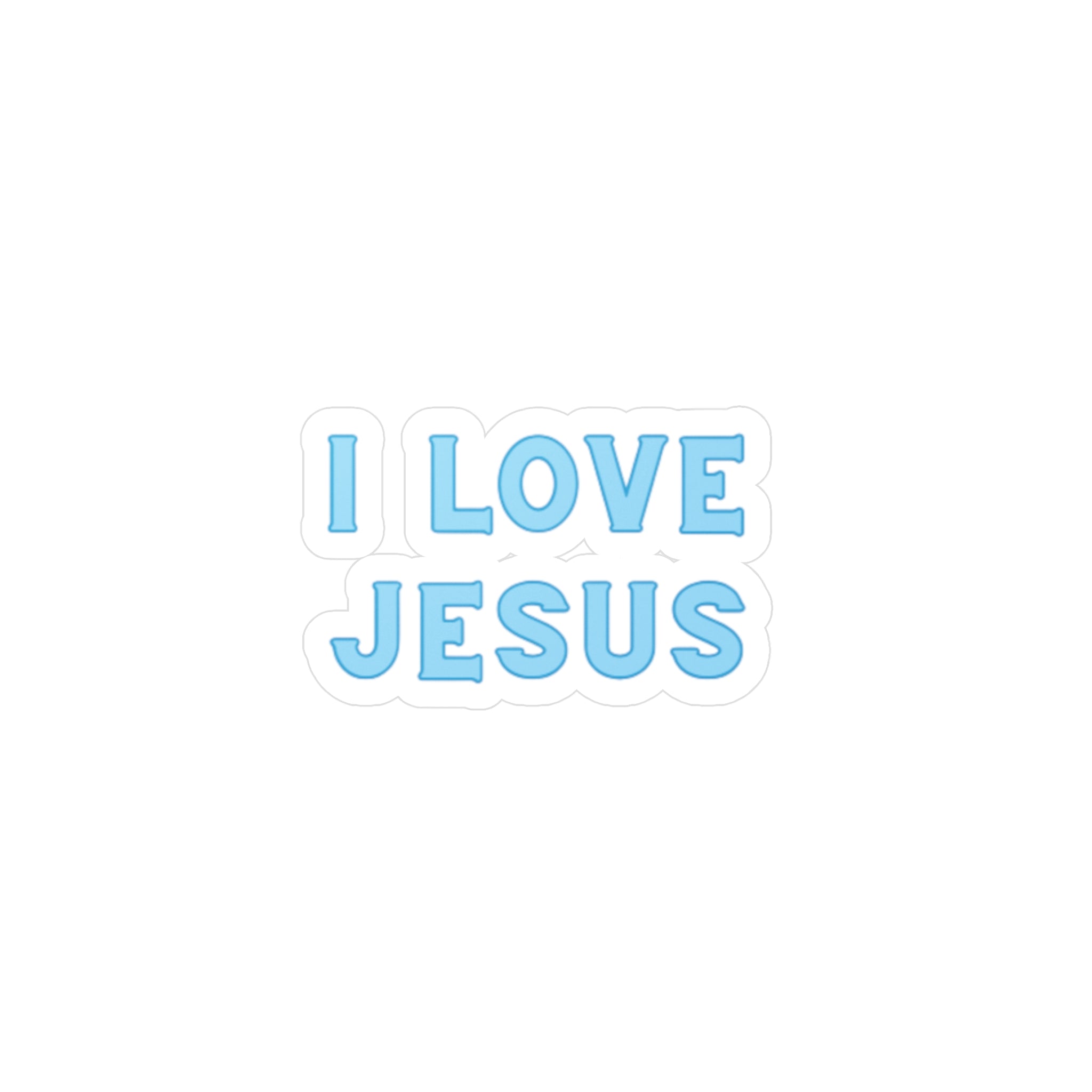 I Love Jesus Blue Sticker