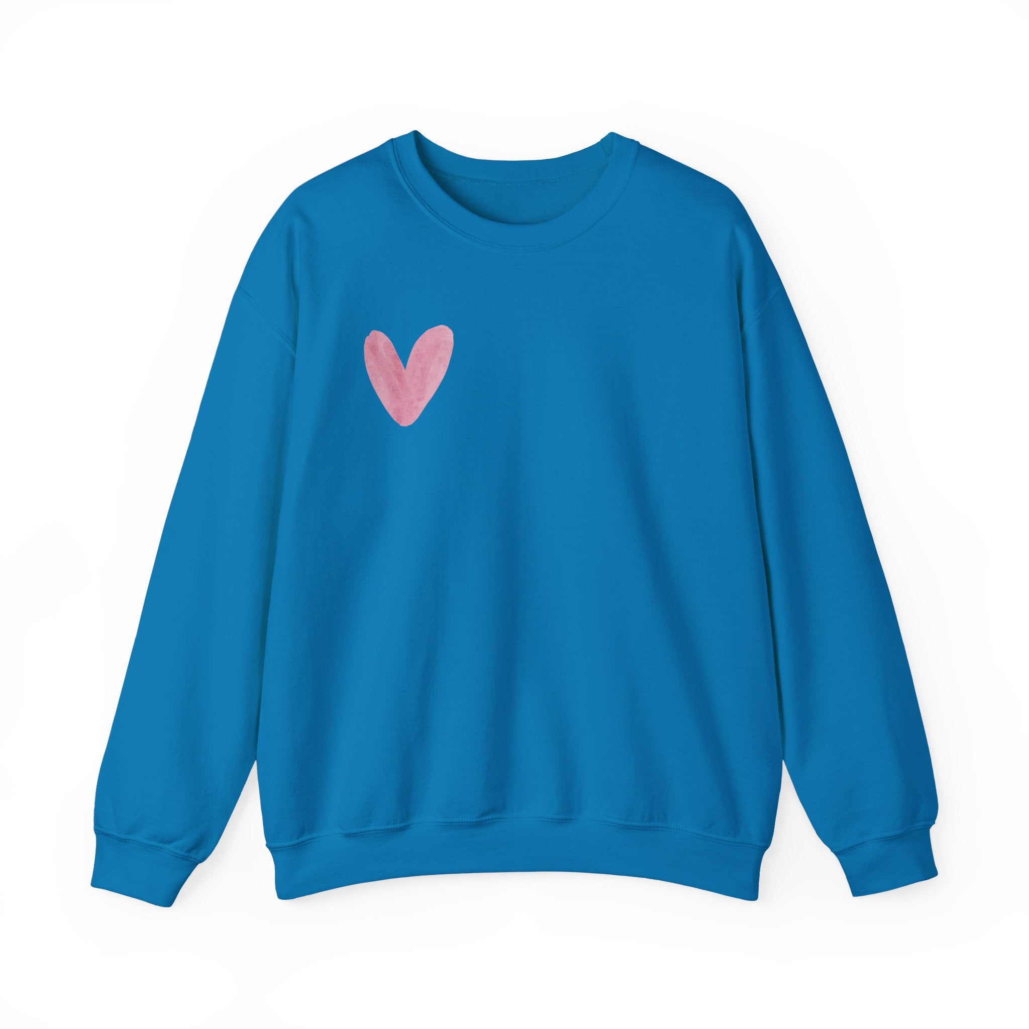 Pink Watercolor Heart Crewneck Sweatshirt