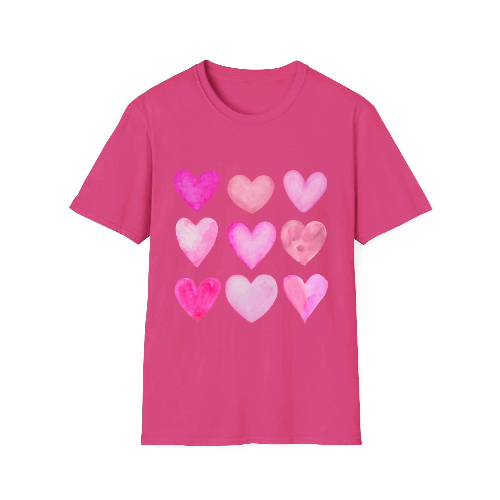 Pink Watercolor Hearts T-Shirt