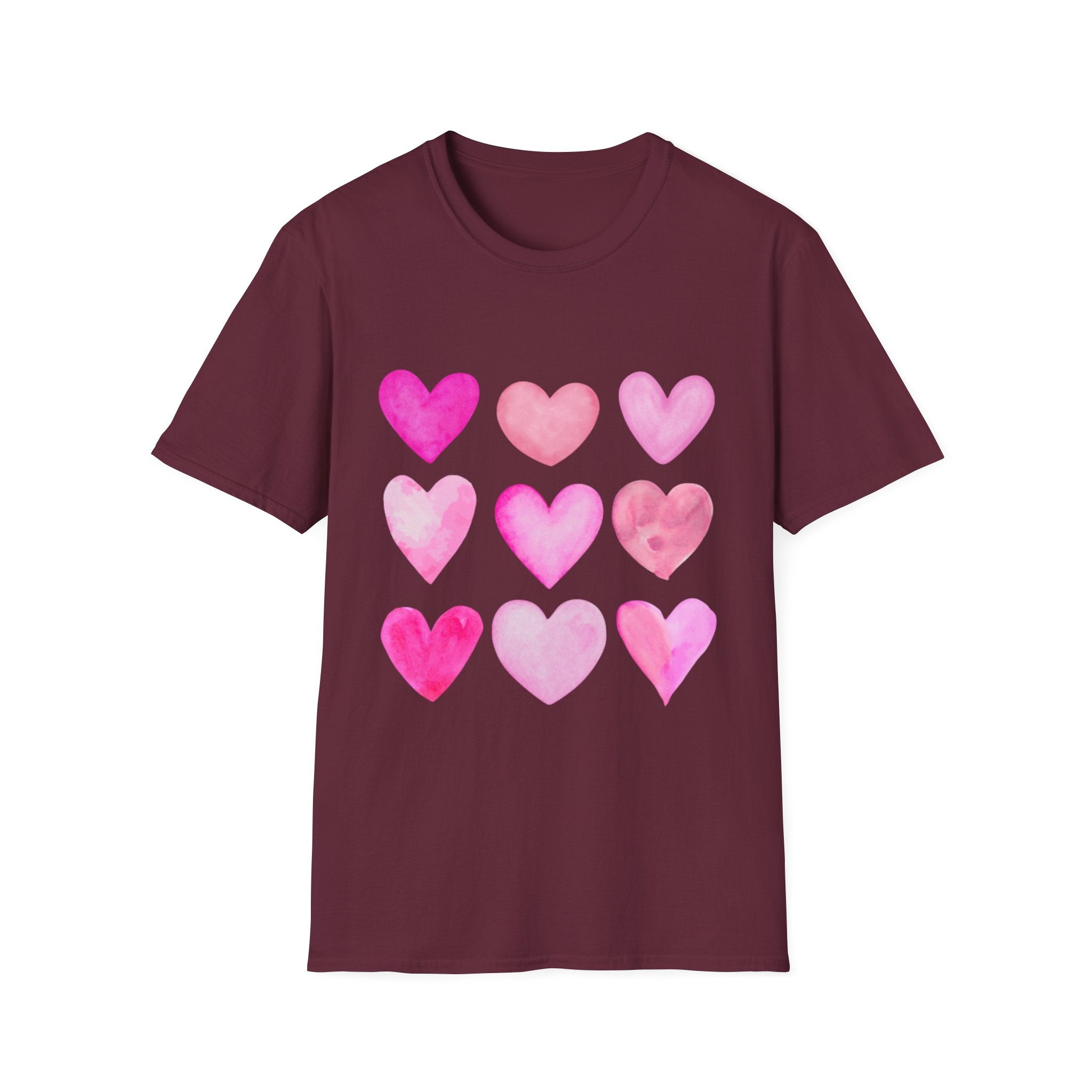 Pink Watercolor Hearts T-Shirt