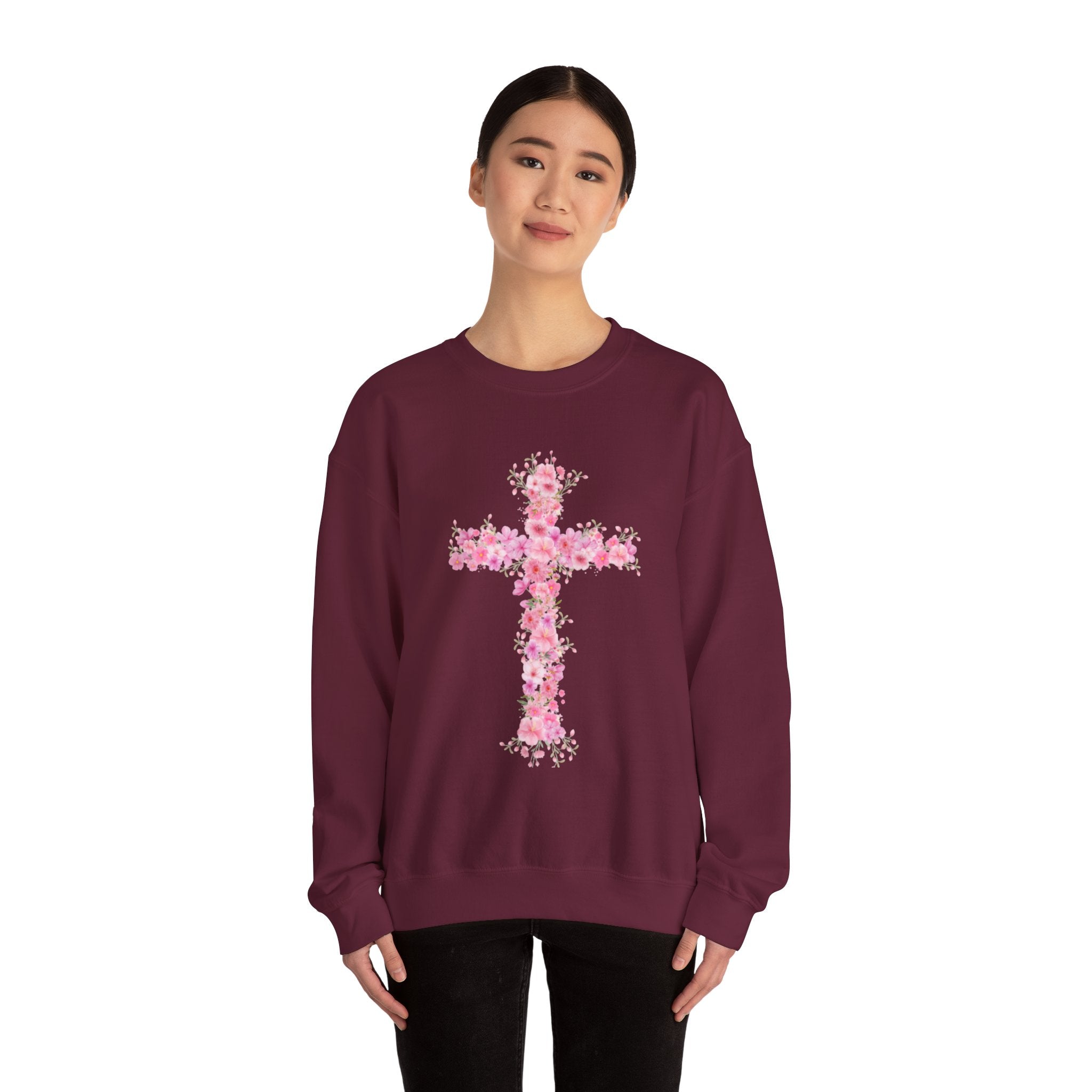 Flower Cross Crewneck Sweatshirt