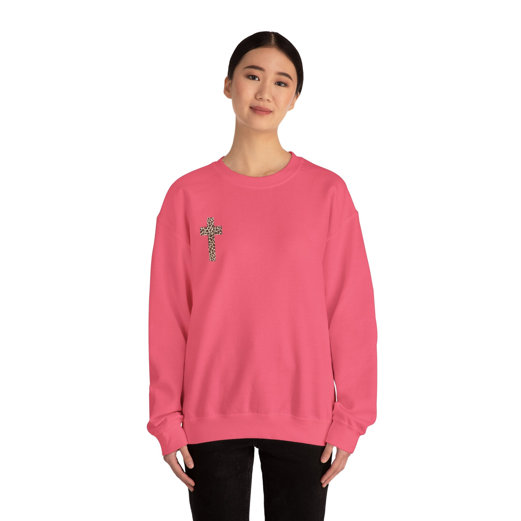 Leopard Cross Crewneck Sweatshirt