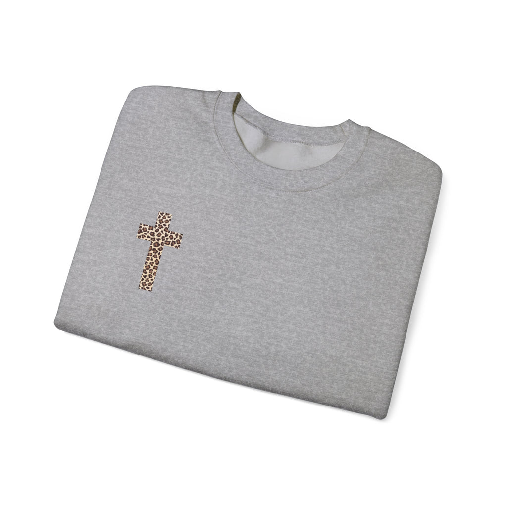 Leopard Cross Crewneck Sweatshirt