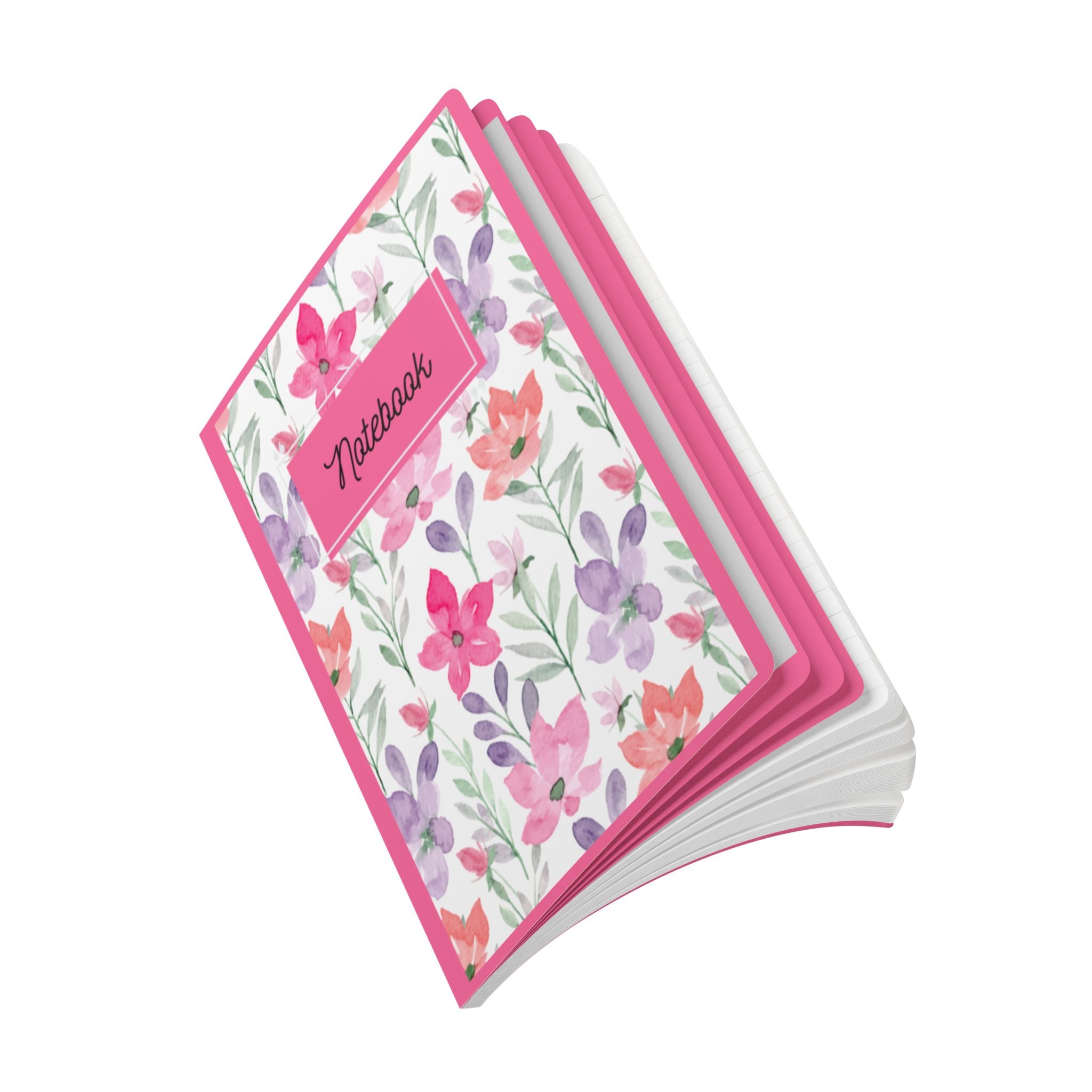 Floral Watercolor Notebook — Pink & Lavender Softcover Journal