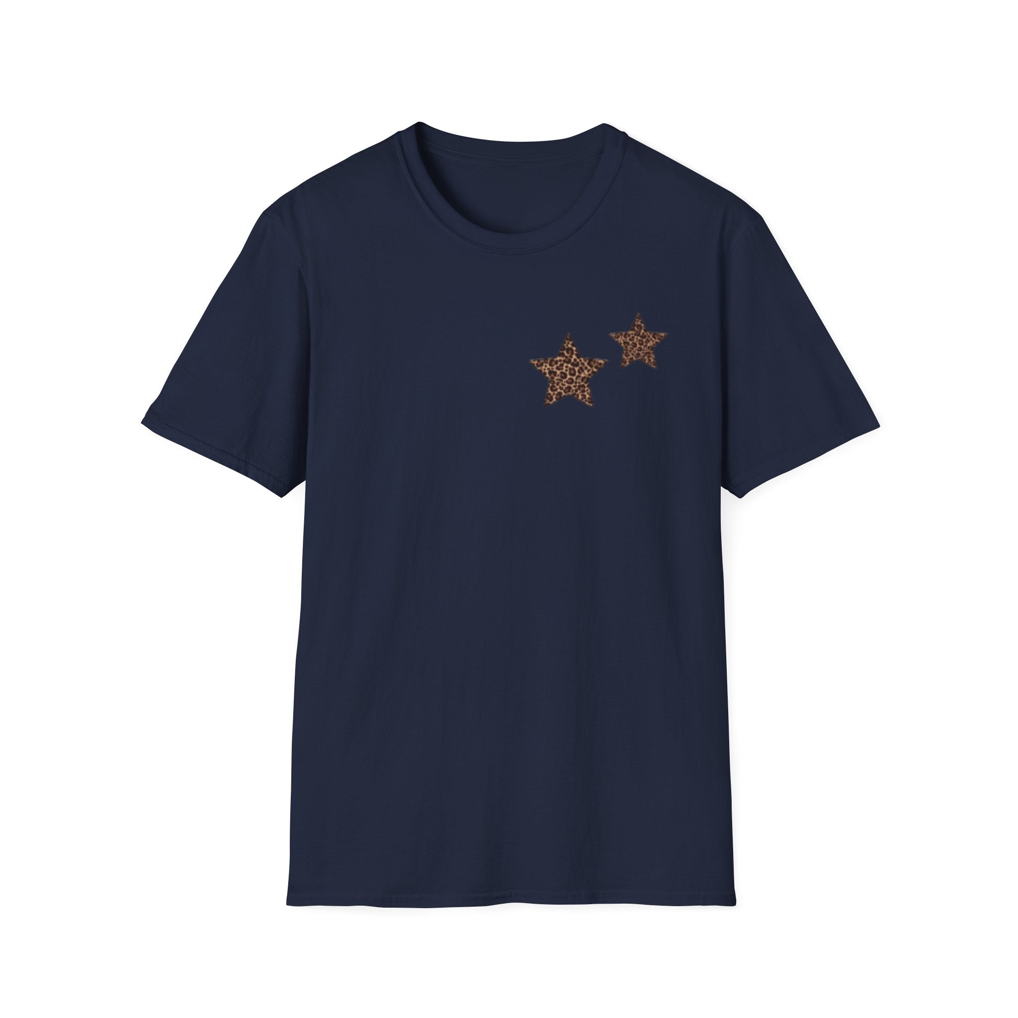 Leopard Star T‑Shirt — Animal Print Stars Graphic Tee