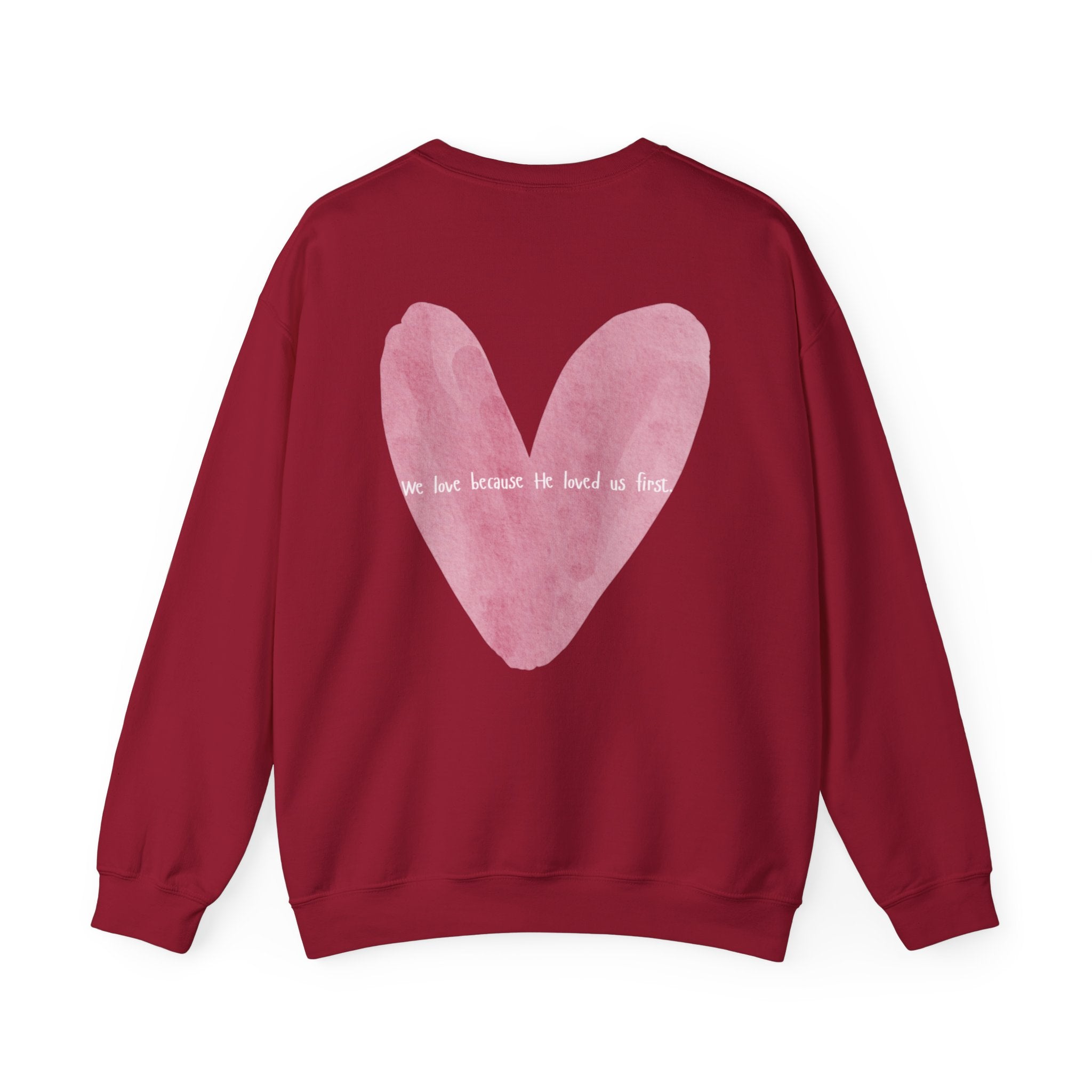 Pink Watercolor Heart Crewneck Sweatshirt
