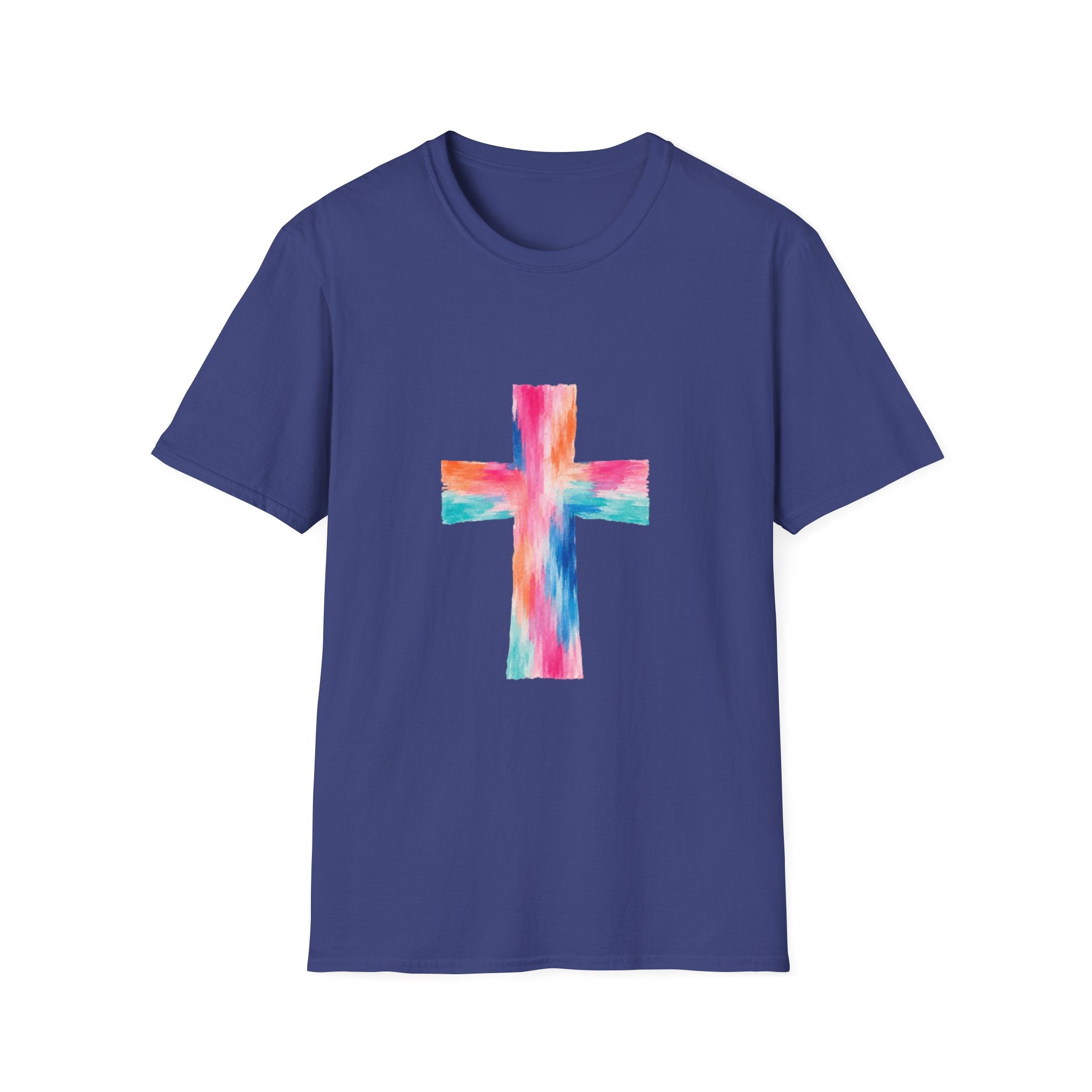 Watercolor Cross T-Shirt — Colorful Christian Faith Tee