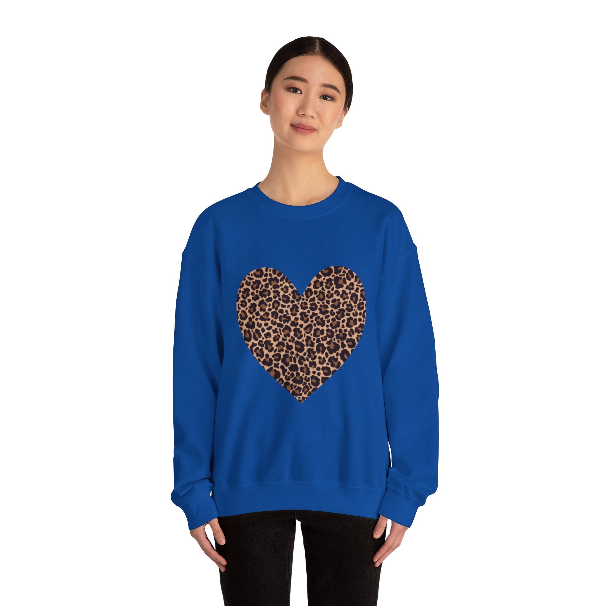 Leopard Heart Crewneck Sweatshirt