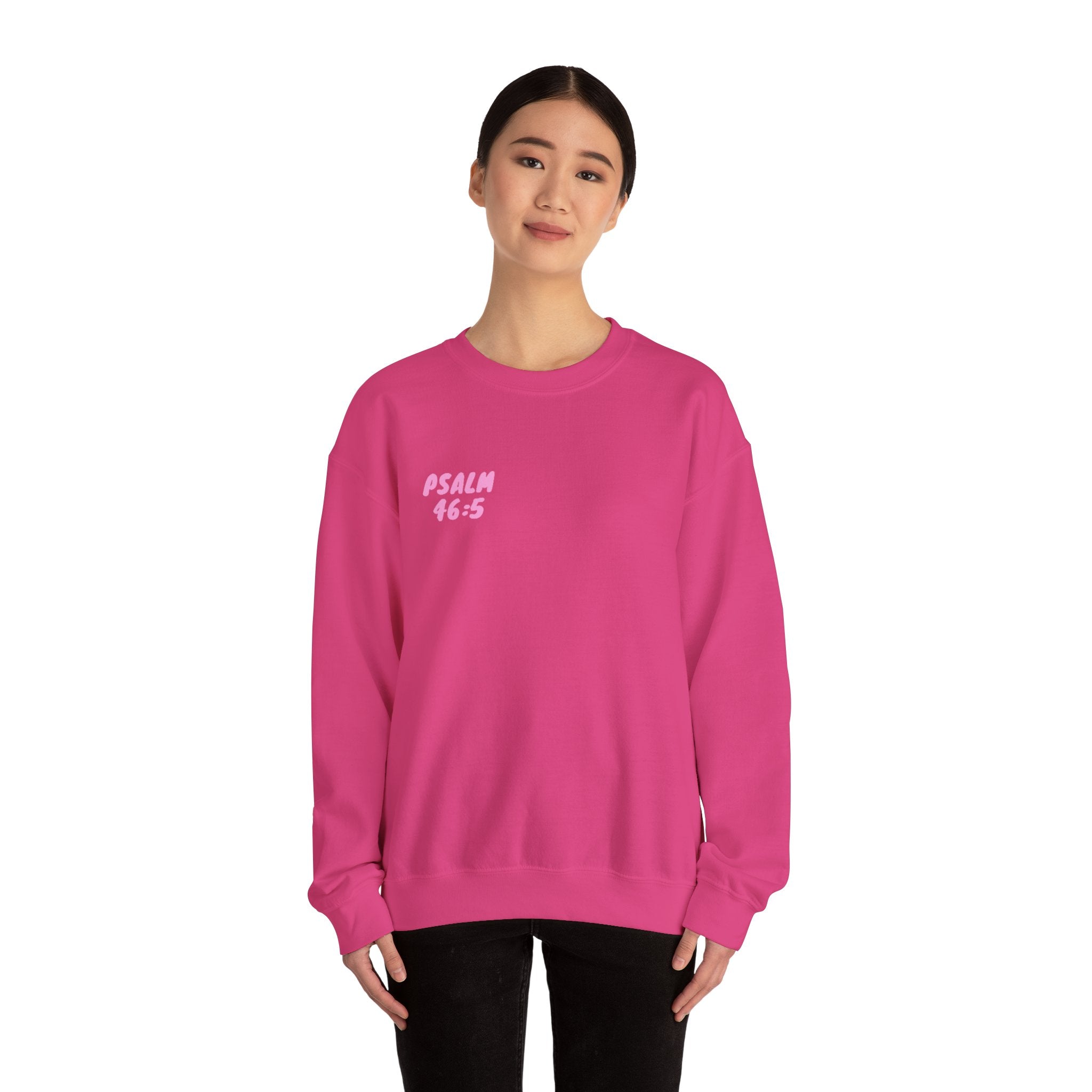 Crewneck Sweatshirt — "God Is Within Her She Will Not Fall"