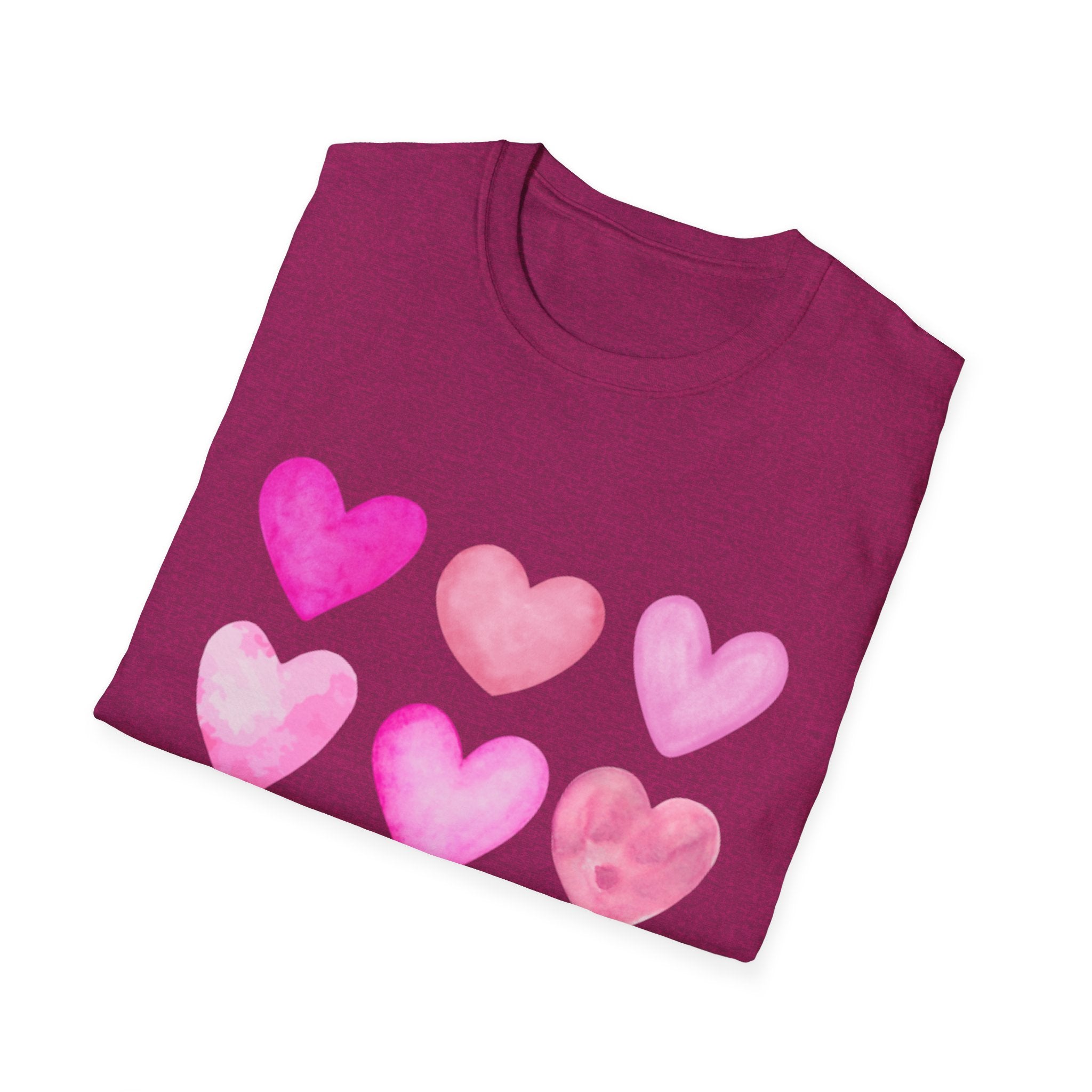 Pink Watercolor Hearts T-Shirt