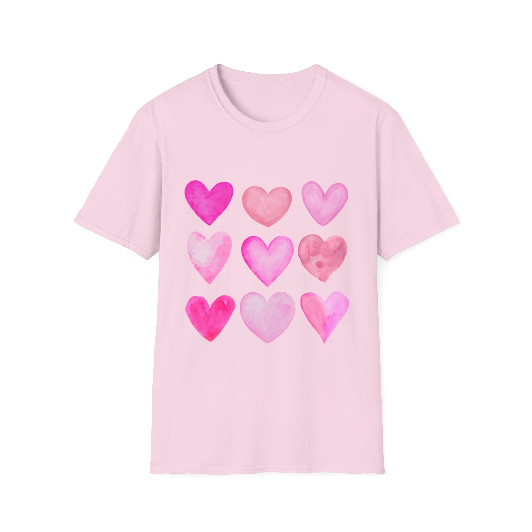 Pink Watercolor Hearts T-Shirt
