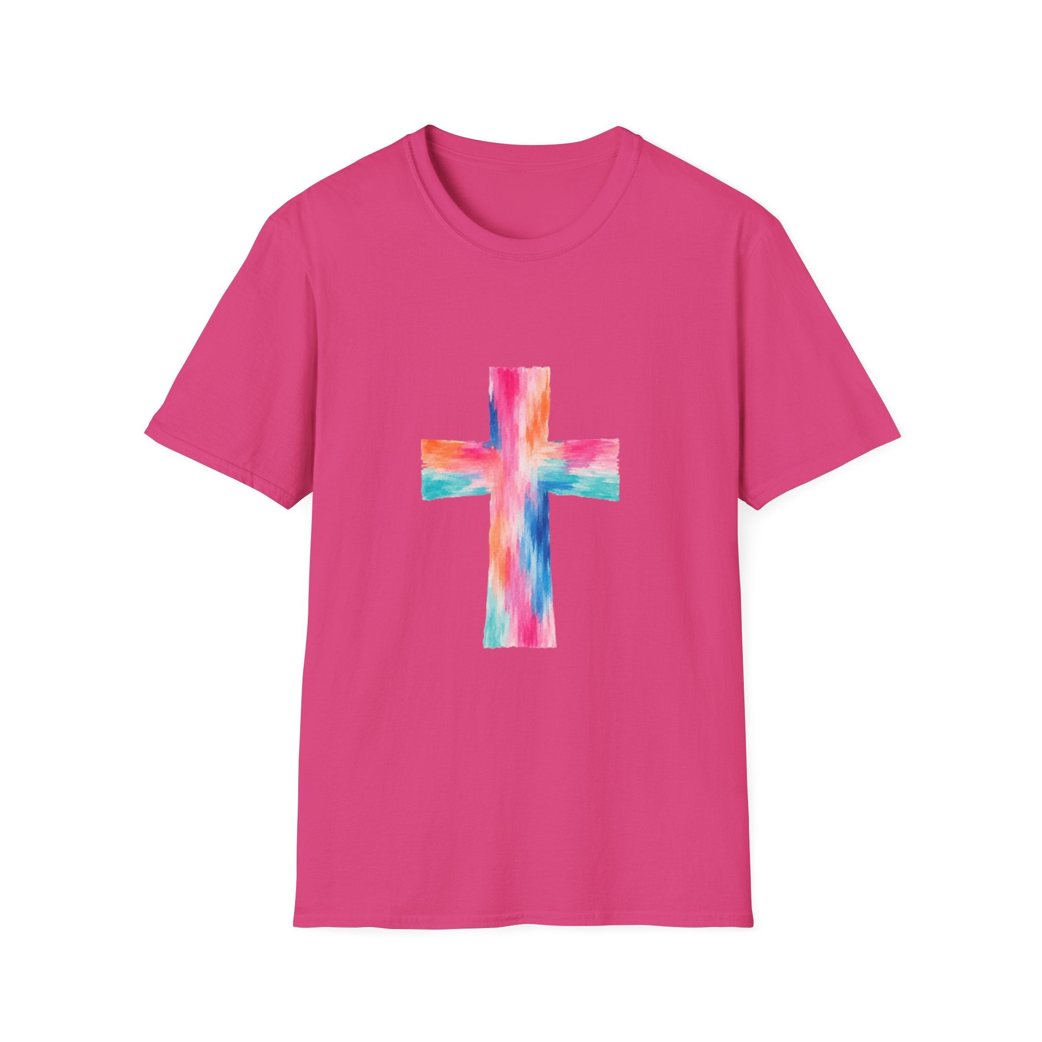 Watercolor Cross T-Shirt — Colorful Christian Faith Tee