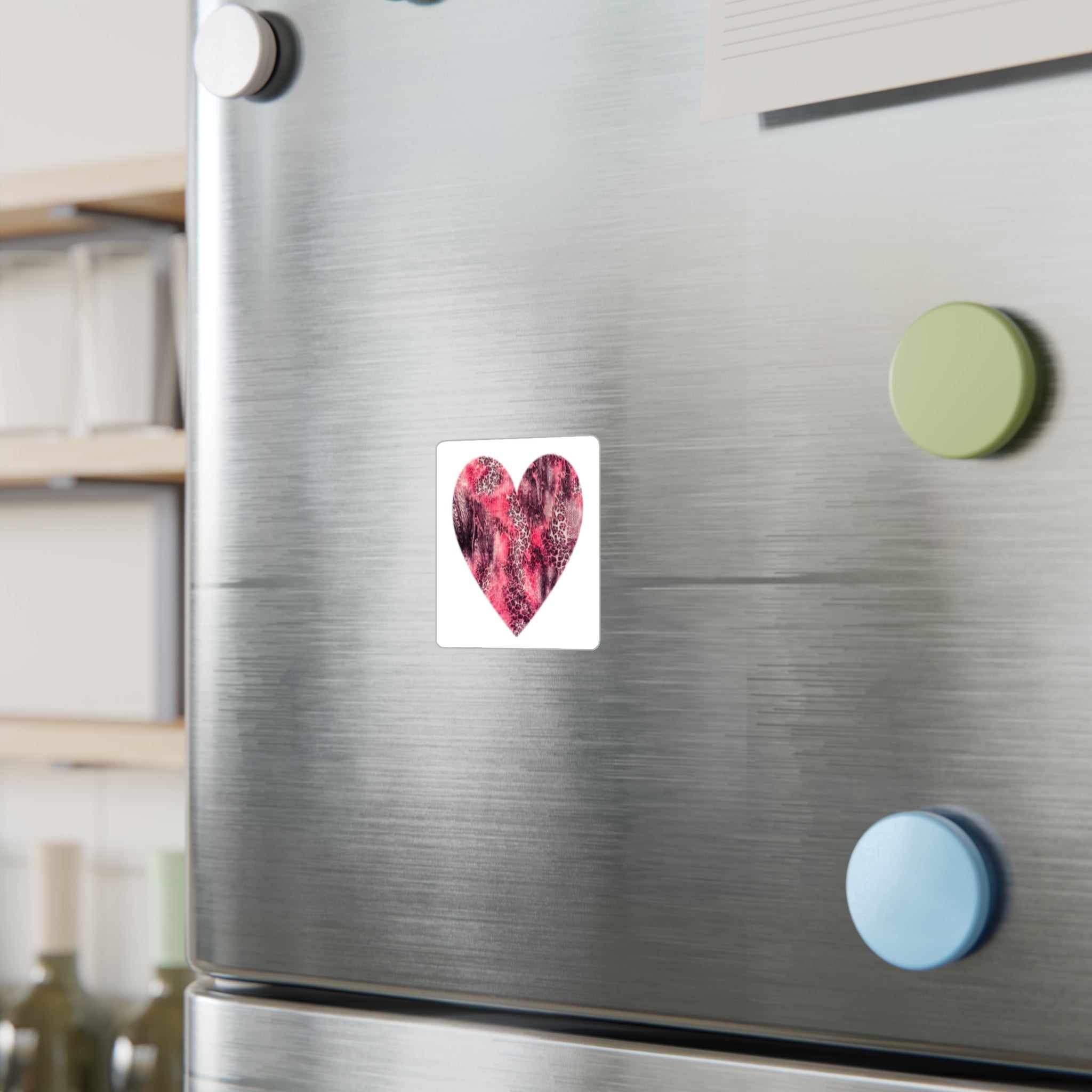 Pink Leopard Heart Vinyl Decal