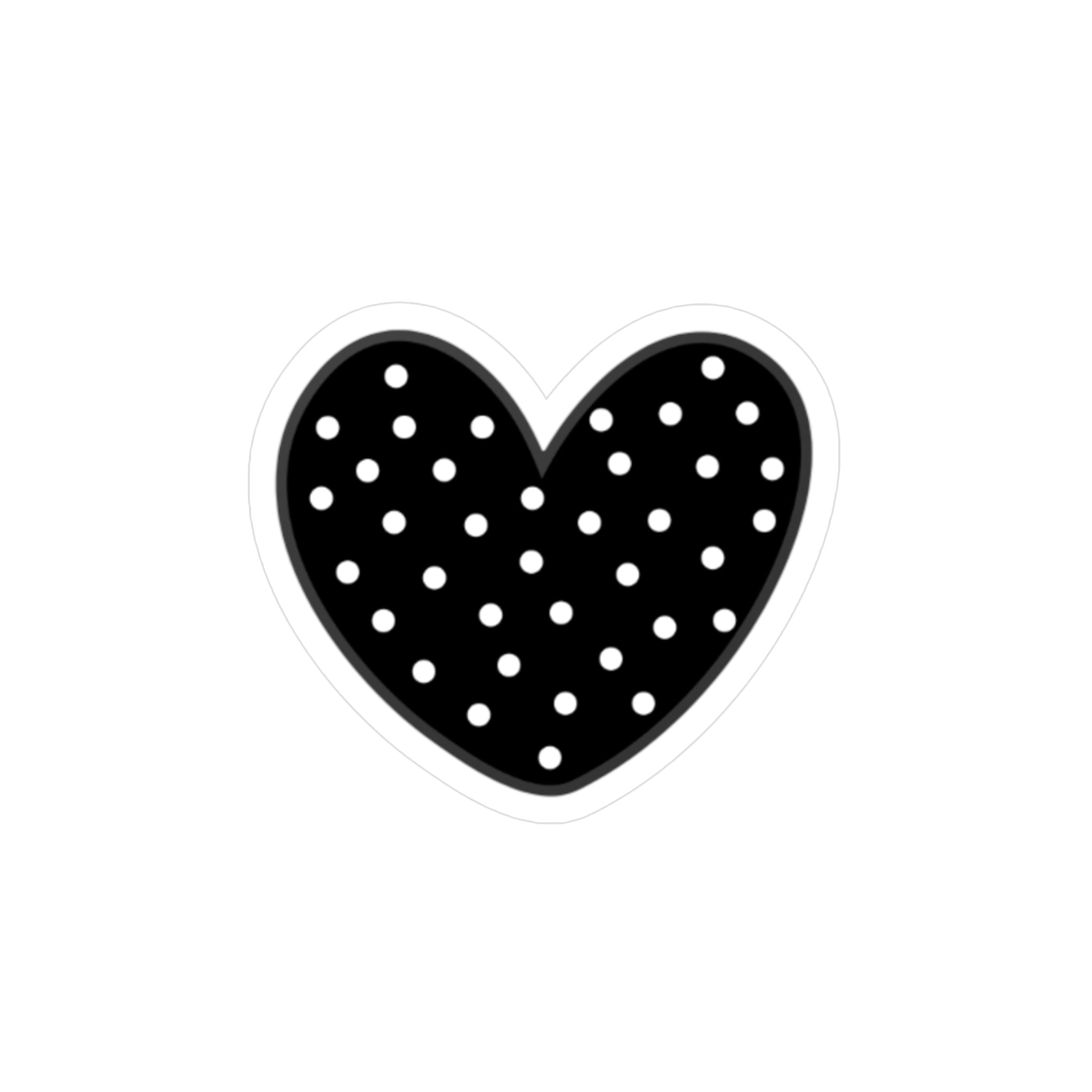 Black Polka Dot Heart Sticker