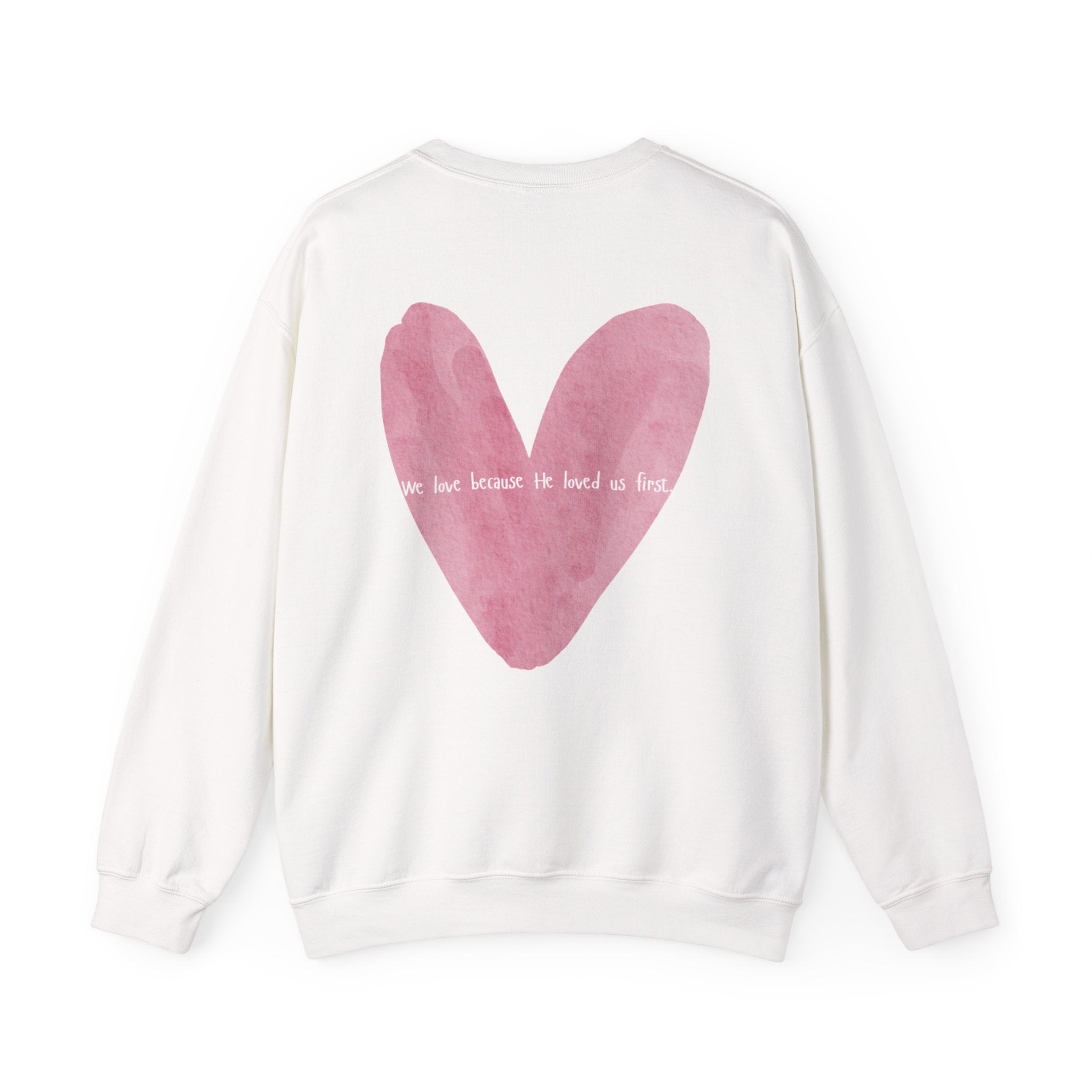 Pink Watercolor Heart Crewneck Sweatshirt