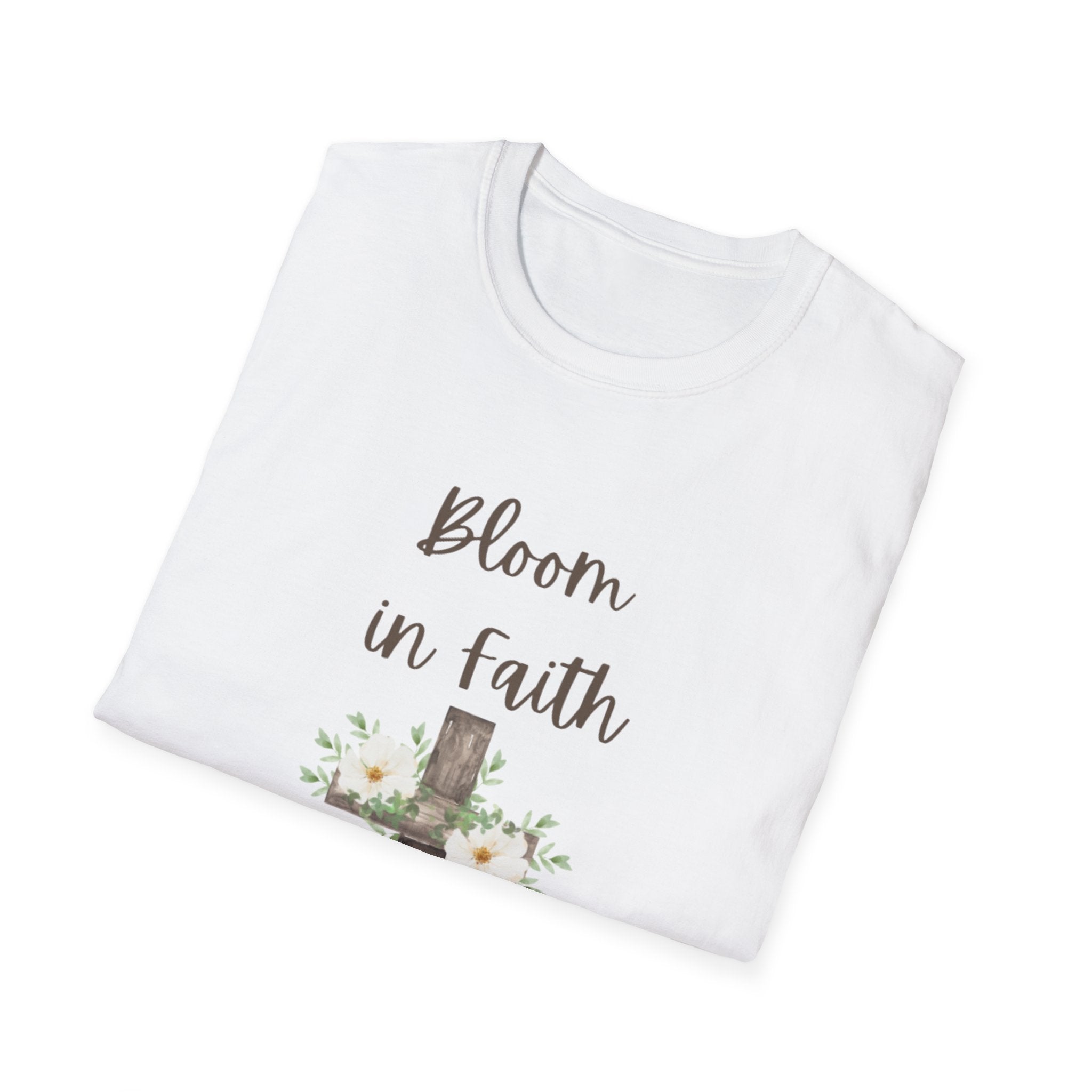 Bloom in Faith Floral Cross T-Shirt