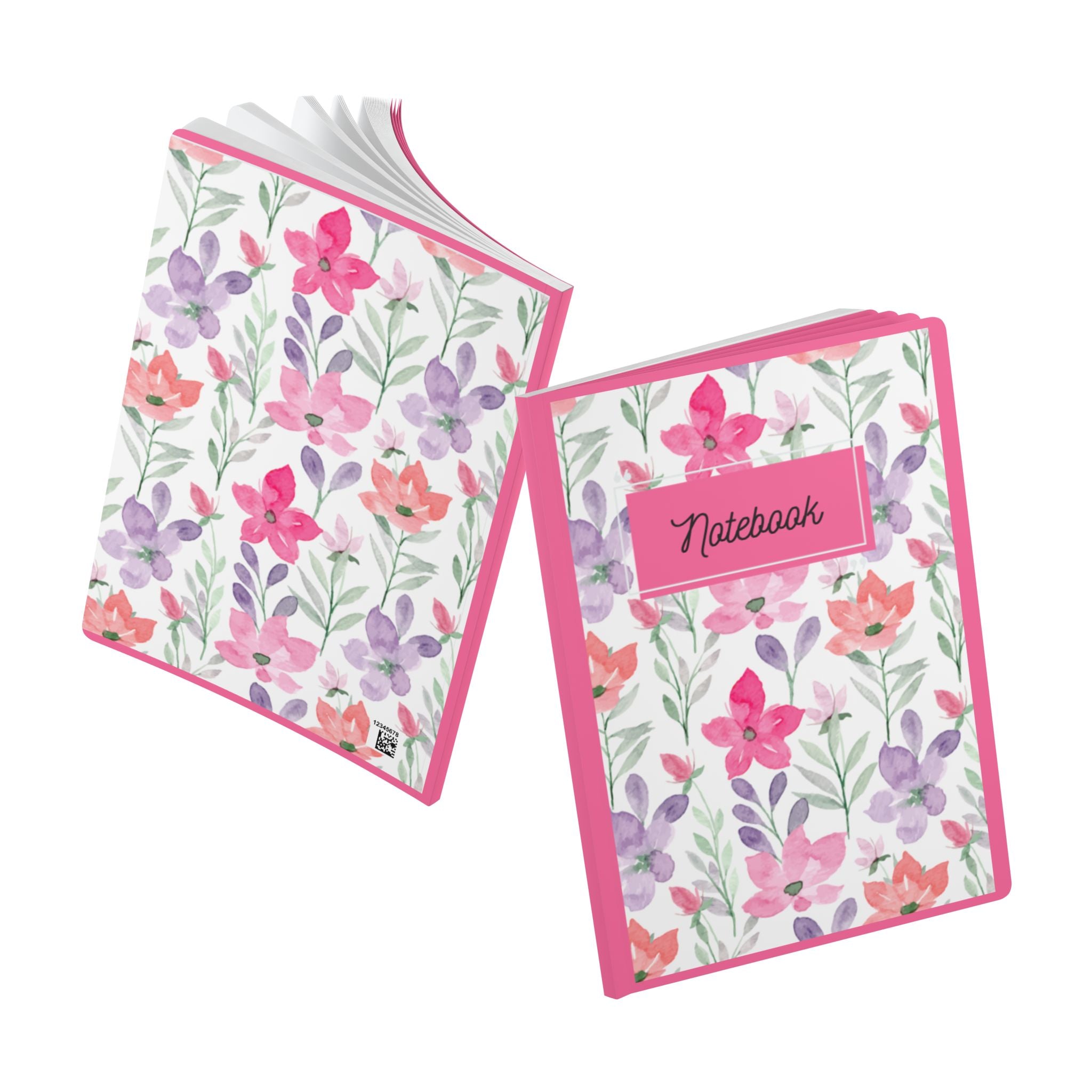 Floral Watercolor Notebook — Pink &amp; Lavender Softcover Journal