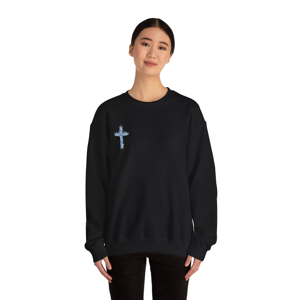 Blue Floral Cross Sweatshirt