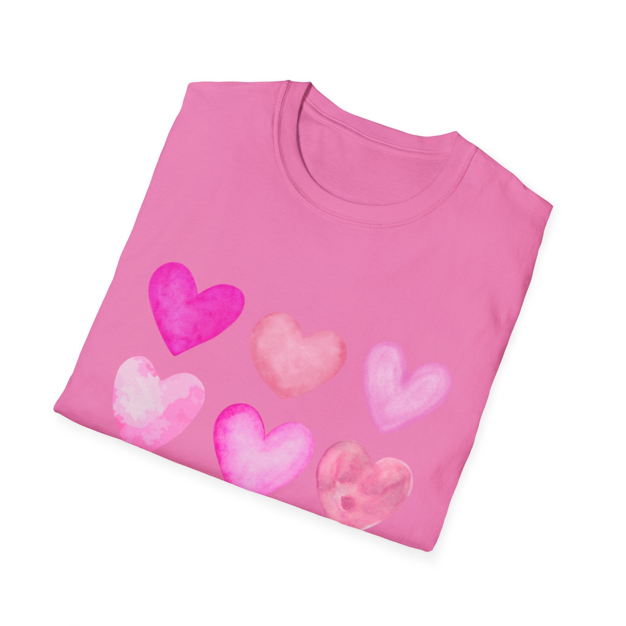 Pink Watercolor Hearts T-Shirt